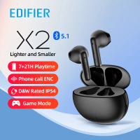 Edifier X2 TWS Earbuds หูฟังไร้สาย Bluetooth earphone 5.1 up to 28hrs playtime Game Mode Sports กันน้ำ IPX54 เบสหนัก สีขาว One