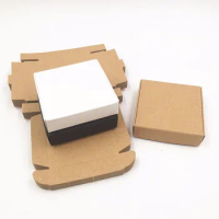 20pcs Kraft Paper Packing Gift Boxes, DIY Candy/Wedding/Party/Crafts/Gifts/Candy Storage Boxes 6*6*1.5cm Brown Aircraft Box