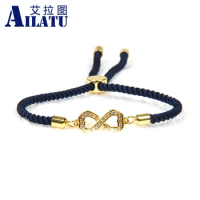 Ailatu Wholesale 10pcs/lot New Arriva Clear Cz Infinity Lace Up Bracelet for Couples Jewelry