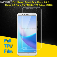 Front / Back Full Coverage Clear Soft TPU Film Screen Protector For Huawei Y6 Prime 2018 Honor 7A Pro Curved Parts (Not Glass)