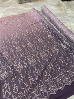 1/2 meter Kain Bahan Kebaya Brokat Brukat Tile Etnik Madeline New Series Warna Ungu Lilac