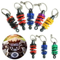 Universal Adjustable Alloy Car Interior Suspension Keychain Coilover Spring Car Tuning Part Shock Absorber Keyring For Man Gift