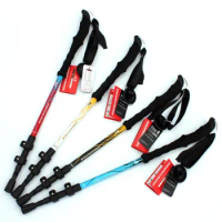 High quality 7075 anti-slip handle crutch Trekking Pole Damping walking sticks walking pole alpenstock for ski hiking trekking