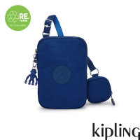 【KIPLING官方旗艦館】夏日靛青藍附小包貼身手機包-ELVIN