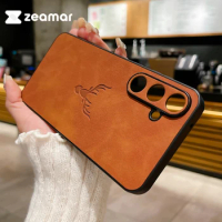 Suede Leather Shockproof Case For Samsung S24 S23 S22 S21 Ultra Plus A55 A35 A25 A54 A34 A14 A53 A33 Deer Silicone Bumper Cover