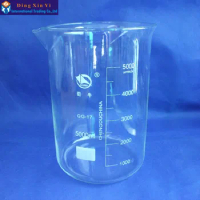 SHUNIU Glass beaker 5000ml,Lab beaker 5000ml,Low form with graduation and spout Boro 3.3 Glass Chinese famous brand
