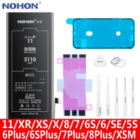 NOHON Phone Battery For iPhone 11 XS MAX XR X SE2 8 7 6S 6 Plus SE 2020 5S 5C Replacement Lithium Bateria For iPhone11 iPhone7
