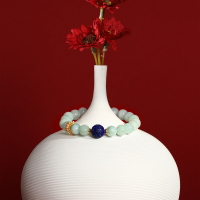 【巴黎精品】翡翠手鍊玉石手串-9mm青金石南紅蓮蓬女飾品a1ha51