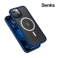 【Benks】iPhone 14 Plus 磁吸 MagSafe 防摔膚感手機殼 藍色