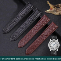 For cartier tank calibo London solo mechanical watch American crocodile leather watch with 20mm 22mm 23mm 24mm 25mm