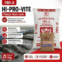 HI-PRO-VITE 781-3 Repack 1kg Pakan Ikan Lele Masa Pertumbuhan Pelet Apung Protein 31% Nutrisi Lengka