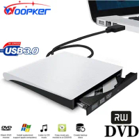 Woopker External DVD Player USB 3.0 Portable DVD RW Drive CD Burner Compatible Laptop Desktop Windows Linux OS Apple Mac Black
