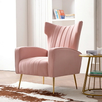 單人沙發北歐現代單人老虎椅輕奢美式沙發佈藝沙發魚尾椅