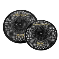 Two Pieces Low Volume Cymbal 10 inch Splash and 12 Splash Black Mute Cymbal for Drum Set