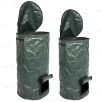 Collect Storage Bag Leaf Waste Bins Yard Compost Bag With Lid Composter Plastic Reuseable Garden  TH