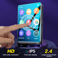 Mini MP3 Player Ultra-Thin Bluetooth Portable HIFI 2.4 Inch Full Screen Music Player MP4 Video Playback FM Recorder For Walkman