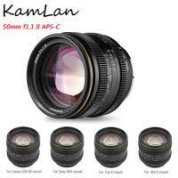 KamLan 50mm f1.1 II APS-C Camera Lens Large Aperture Manual Focus For Canon Sony Fuji M4/3 Olympus P