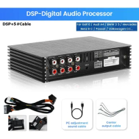 4*90W Car DSP amplifier Vehicle Radio Digital Audio Signal Processor With Wiring harness For Volkswagen/Audi/BMW/Mercedes Benz