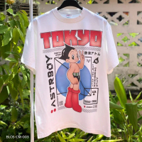 💦 ‍ เสื้อยืดแฟชั่น Bootleg พิมพ์ลายการ์ตูน Astro Boy วินเทจแฟชั่น คอกลม แขนสั้น Unisex