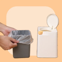 【居家清潔】質感按壓式彈蓋垃圾桶2.5L-白(小垃圾桶 廚餘桶 雙層垃圾桶 桌上垃圾桶 收納置物)