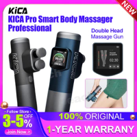 KICA Pro Smart Body Massager Professional Double Head Massage Gun for Muscle Pain Relief Fitness Fascial Gun with Touch Screen