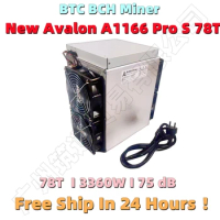 Free Shipping New BTC BCH Miner Avalon A1166 Pro S 78T With PSU Better than AntMiner S17 S17+ S19 Whatsminer M31S 68T 85T 95T