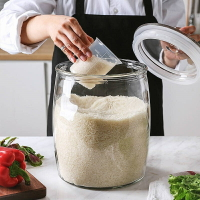 玻璃米缸20斤廚房大容量防潮防蟲儲米箱家用密封裝面粉雜糧儲存罐