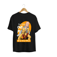 ผ้าฝ้าย แขนสั้น เสื้อยืดANIME SAITAMA ONE PUNCH MAN เสื้อยืดมังงะญี่ปุ่น MUSCLE OPM S-5XL