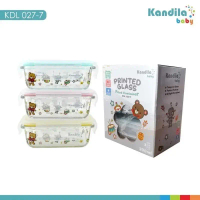 Kandila Baby - PRINTED Glass Food Container 200ml (3 pcs) KDL027-7