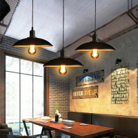 北歐簡約loft復古工業風餐廳吧臺咖啡廳網咖創意單頭鐵藝鍋蓋吊燈