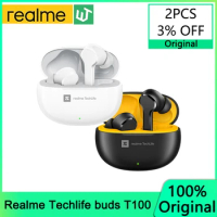 Realme TechLife Buds T100 Bluetooth 5.3 AI ENC Ture Wireless Headphones Long Battery Life TWS IPX5 Waterproof Sport Headset
