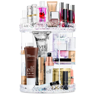 Large Capacity Makeup Organizer 5-Tier 360 ° Swivel Display Stand Clear Acrylic Cosmetic Storage K
