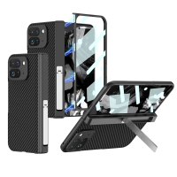 Phù hợp với Google Pixel 9 Pro Fold, vỏ khóa gập từ tính họa tiết sợi carbon, nắp da có thể gấp lại.