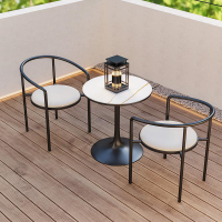 室外陽桌椅組合休閑奶茶咖啡廳圓桌藝餐椅