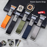 Nylon Strap For Apple Watch Band 44mm Ultra 49mm 40mm 45mm 41mm 42mm watchband sport Bracelet Correa iwatch Series 8 se 7 6 5 4