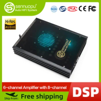Sennuopu X680 8 Channels Digital Sound Processors Audio Amplifier DSP 6 Ch Amp 12V with Bluetooth Automotive Sound for Car