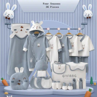 0-6 Months Newborn Girl Clothes Sets Pure Cotton Gift Box Package Infant Baby Boy Clothes Suit Toddler Girls Costume Outfits