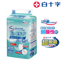 【白十字】高吸收6H長效防漏尿墊(箱購90片/30片x3包-日本原裝進口)