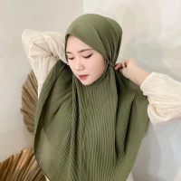Bergo MARYAM PLISKET Jilbab Instan Tali Full Plisket Ceruty Babydoll Premium / Maryam Plisket Lidi F