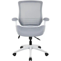 Mesh Computer Ergonomic Chair, Office Chair, Height Adjustable Armrest, Lumbar Support, Swivel Computer Task Chair-Grey