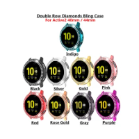 9Pack Screen Protector For Samsung Galaxy Watch Active 2 40mm PC Diamond Case,Bling Crystal Rhinestone Plated Protective Bumper