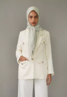 QUEENSLAND Queensland Blazer Cardigan Wanita Lengan Panjang ROUSE SPACE I31000061Q Putih
