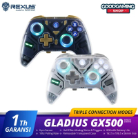 Rexus Multiplatform Gamepad Console with Macro Gyro Sensor RGB LED Wireless Bluetooth Gladius GX500 