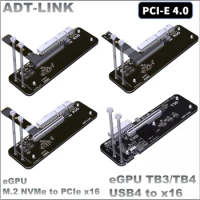 M.2 NVMe/USB4 Thunderbolt3/4 eGPU To PCIe 4.0 X16 GPU PCIE 16x To M2 Laptop Riser Cable Adapter eGPU For NUC/ITX/STX/Notebook PC