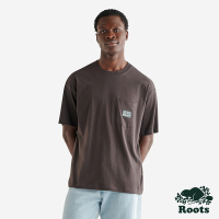 Roots 男裝- OUTDOORS口袋短袖T恤-碳黑色
