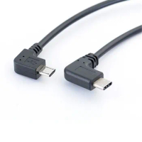 Micro USB 90 Degree to Type-C 90 Degree OTG Cable Android Phone DAC Decoding Transmission Line