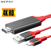 4K 60HZ HD Video Cable For Laptop Samsung Xiaomi mi Redmi Huawei Phone USB Type C to HDMI AV Adapter 1080P TV Projector Monitor