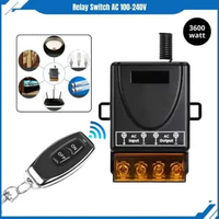 Relay Switch AC 220V DC 12V 1CH Remote Control Saklar On Off Hitam Relay AC