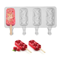 Silicone Ice Cream Mold DIY Chocolate Dessert Popsicle Moulds Tray Ice Cube Maker Homemade Tools Summer kitchen Party Supplies