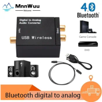 MnnWuu DAC Digital To Analog Audio Converter Support Bluetooth Optical Fiber Toslink Coaxial Signal To RCA R/L Audio Decode